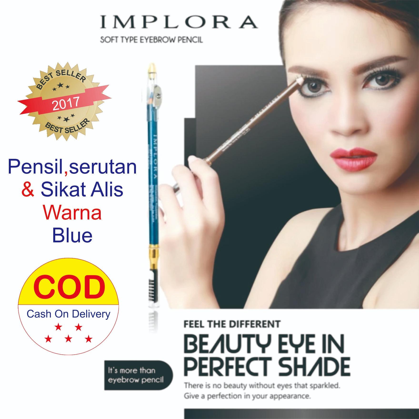 Implora Pencil alis 3in 1 Alis Implora , sikat & serutan Warna Biru