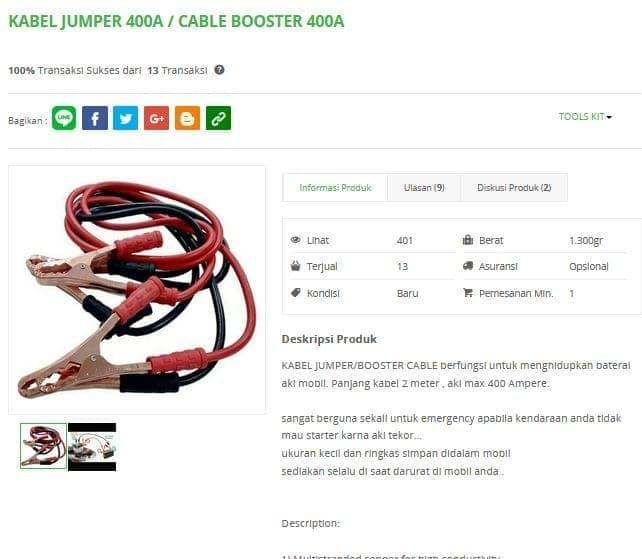 Best Seller KABEL JUMPER AKI 400 AMPERE / CABLE ACCU / BOOSTER AKI