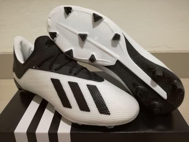 Sepatu Bola - Soccer Adidas X 18.3 Next Gen White Black - FG