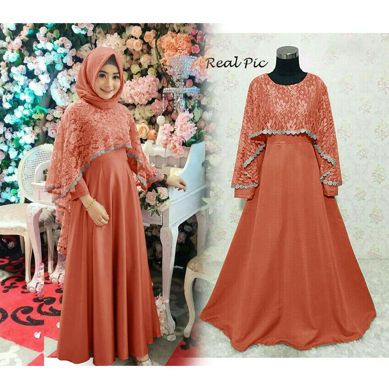 SM Grosir SM4017 Baju Muslim / Bahan Premium / Long Dress Gamis / Setelan Gamis / Gamis Syari / Baju Wanita / Gamis Cantik / Gamis Brukat