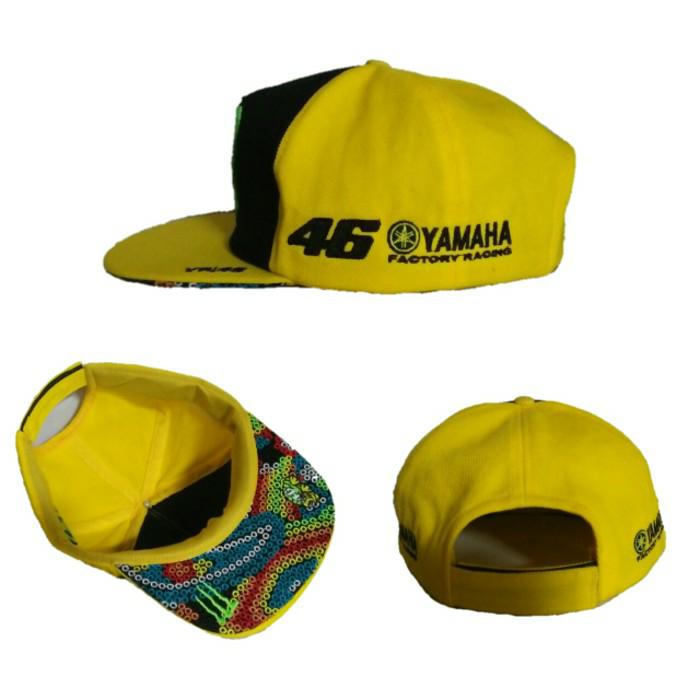 Topi MotoGP Valentino Rossi The doctor VR 46 Monster hitam Terlaris di Lazada