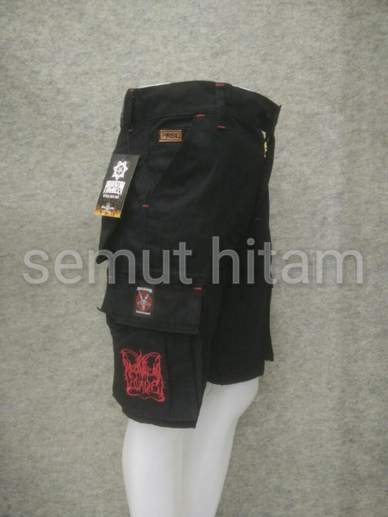 Celana Cargo Pendek Pria / Celana Kempol Pendek Metal / Punk Prapatan Rebel DIMMU BORGIR