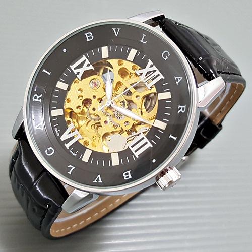 Jam Tangan Pria / Cowok Bvlgari Kulit Romawi Automatic