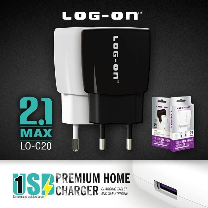PALING DICARI Log On Premium Home Charger 2.1A Xiaomi Samsung Oppo BB Asus VIVO PROMO TERLARIS