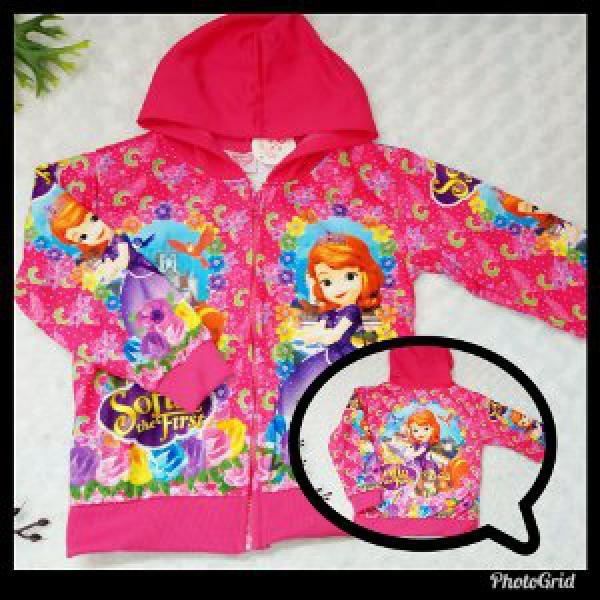 jaket Anak perempuan lucu unik branded karakter Sofia pink