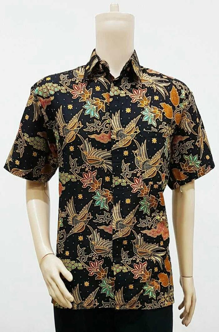 Kemeja Batik Solo. Kemeja Batik Merak Hitam-Gurdo Kuning Series