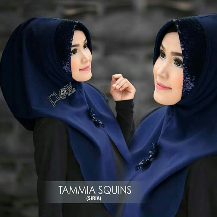 JILBAB INSTAN MURAH / Tamia Squeen Navy / HOODIE / KERUDUNG INSTAN / MOTIF HIJAB / GROSIR JILBAB