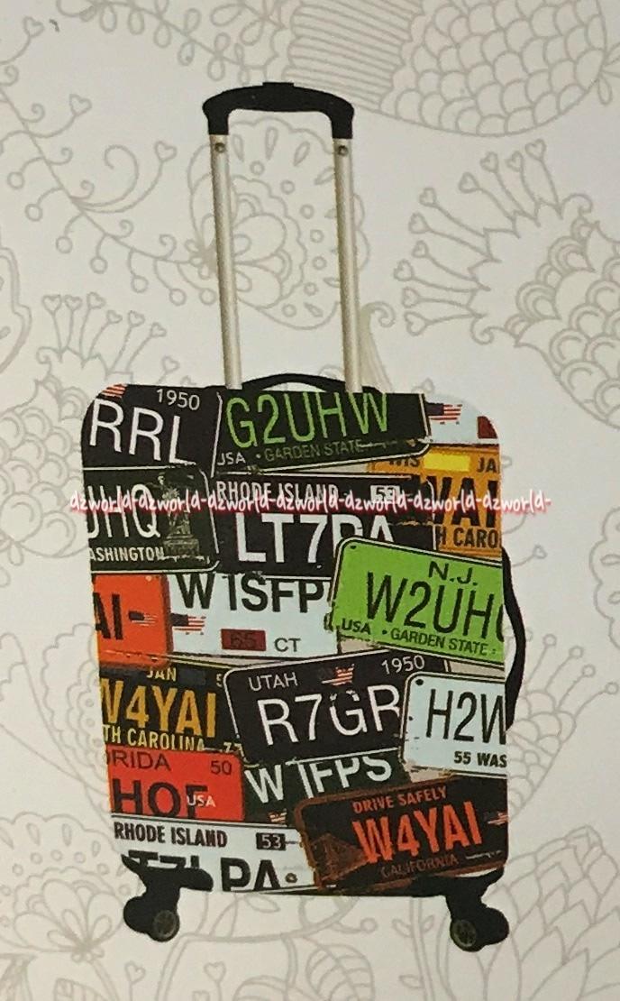 Passport Luggage Cover Sarung Koper Motif Plat No Size S Uk 18-22Inch
