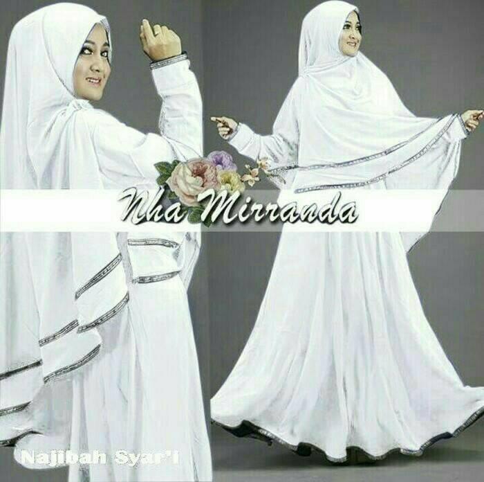 Limited! Najibah syar'i white baju muslim wanita warna putih gamis syari