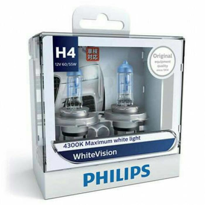 Lampu Philips White Vision H4 4300k 60/55w