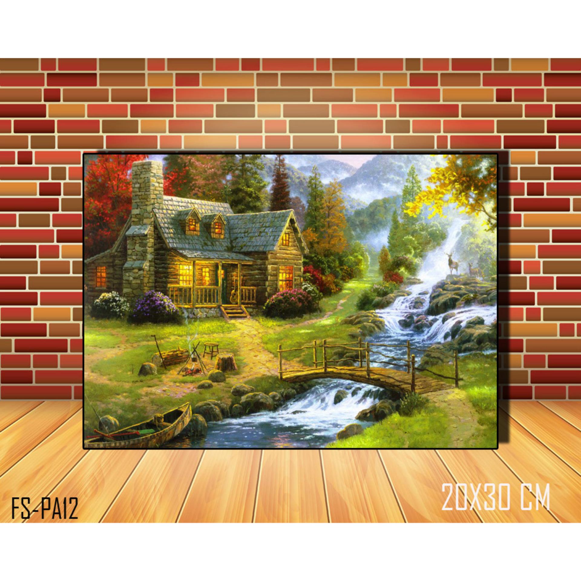 HIASAN DINDING POSTER KAYU ART WALL DECOR PEMANDANGAN DAN ALAM