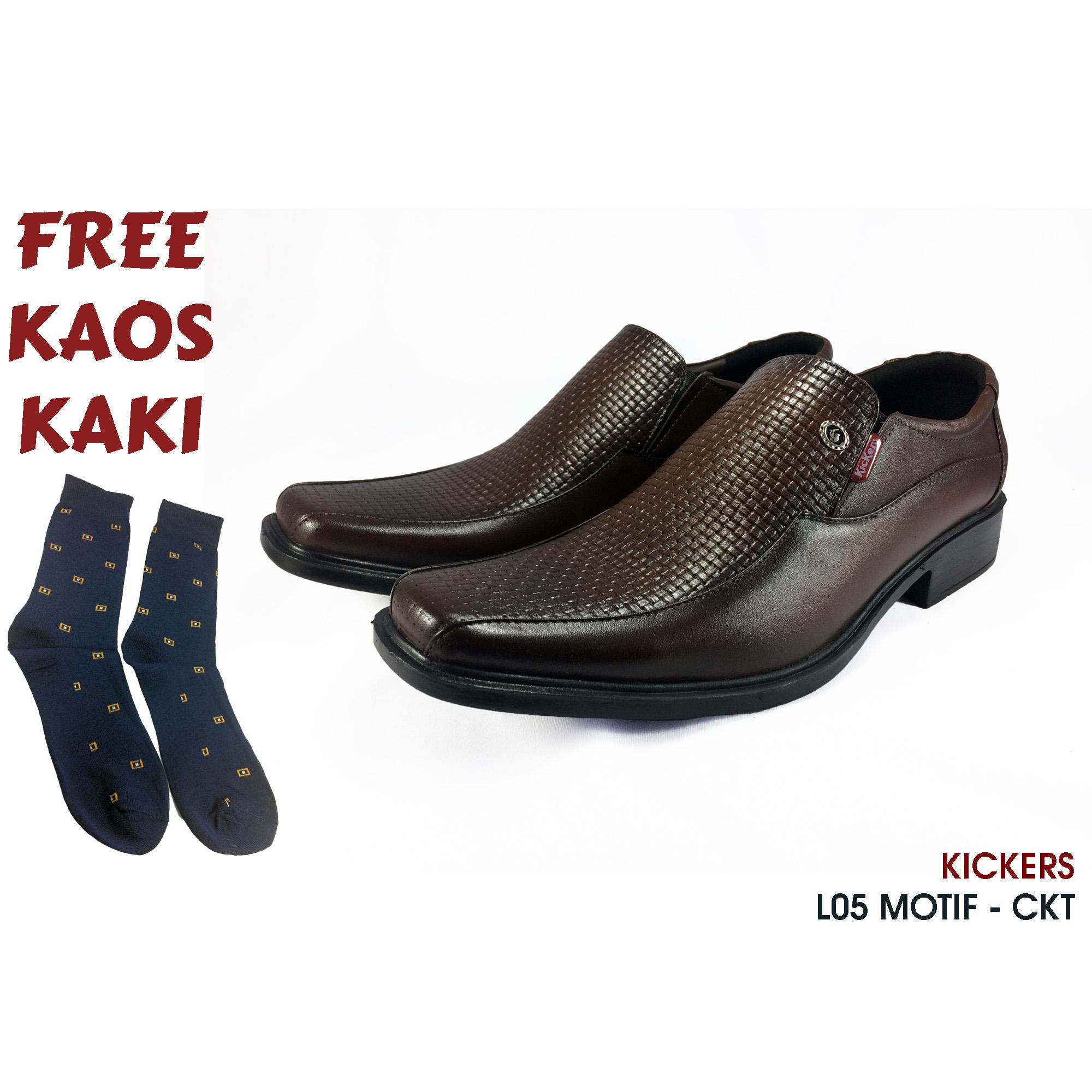 SEPATU PRIA PANTOFEL KERJA KANTOR FORMAL KICKERS KULIT ASLI MURAH L05