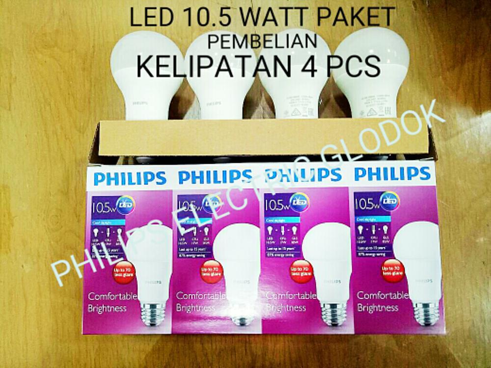 LAMPU PHILIPS LED 10,5 WATT 10.5 Watt 10.5Watt 10.5 W 10.5W ( 1 Paket 4 Pcs)
