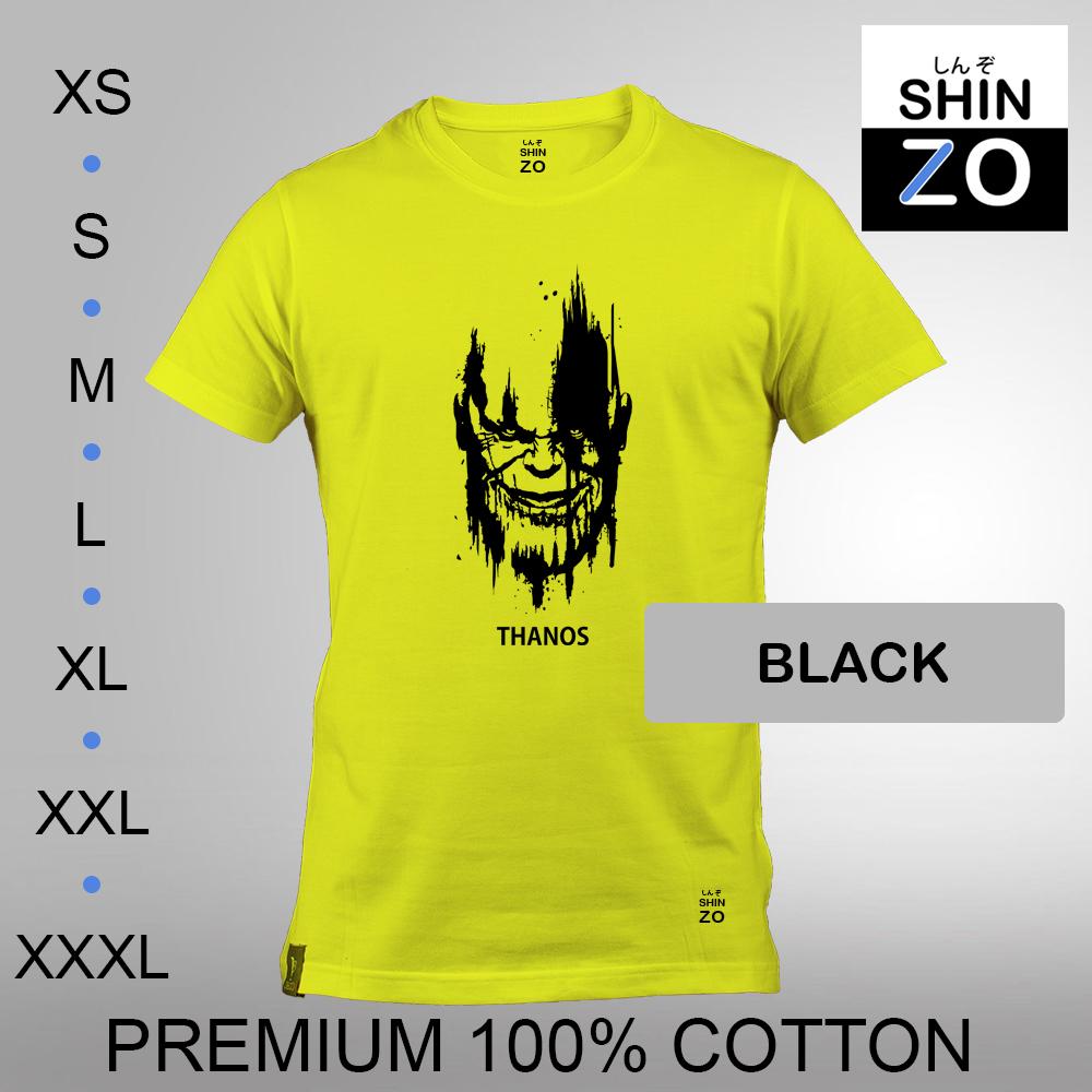 Shinzo Design - Kaos Oblong Distro T Shirt Tee Casual Fashion Atasan Cloth Anime Custom - Premium Cotton Combed 30s Ring Spun Export Quality - Pria - The Avengers Infinity War Thanos - Yellow Kuning