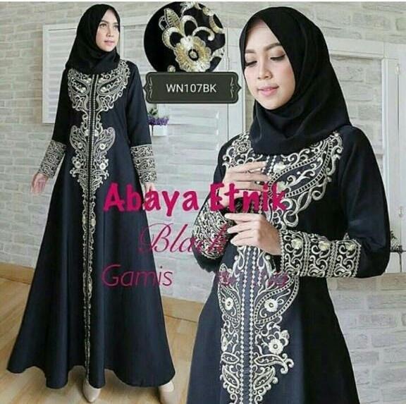 MJ Maxi Abaya Bordir - hitam