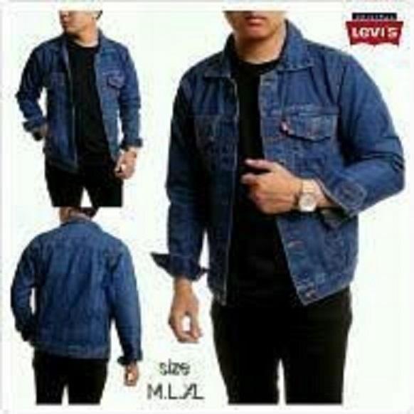 NF Jaket Jeans Levis Dark Blue Ukuran M L XL Jaket Jeans Premium Pria New Pants Casual Trendy 2018