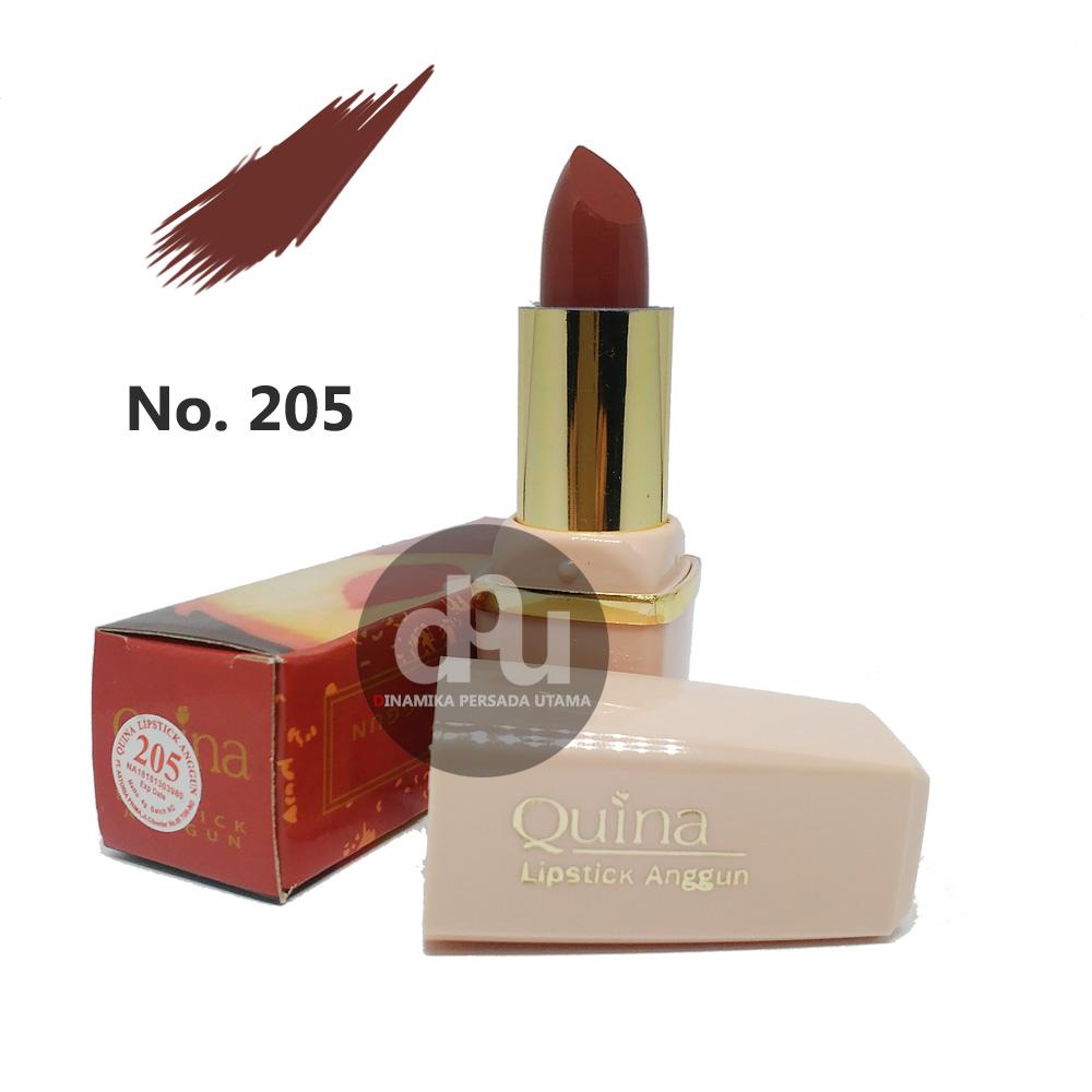 Lipstik Anggun QUINA Lipstick Glossy 205 / Makeup Bibir / Lipstik Glossy / Kosmetik / Kecantikan / Perawatan Make up