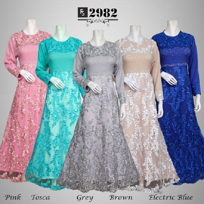 Toko Kirana Surabaya Gamis maxi dress baju gaun pesta busana muslim Baju Pesta Brokat Larissa 2982