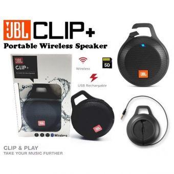 JBL Clip plus Bluetooth Speaker portable SPLASHPROOF ORIGINAL clip + - hitam black TERMURAH 200ribuan