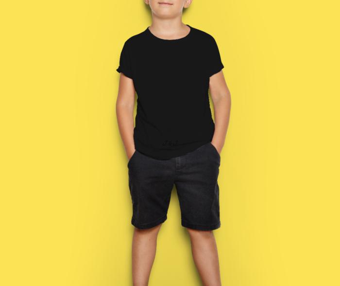 Jual Kaos Anak Warna Hitam Laki dan Perempuan Murah