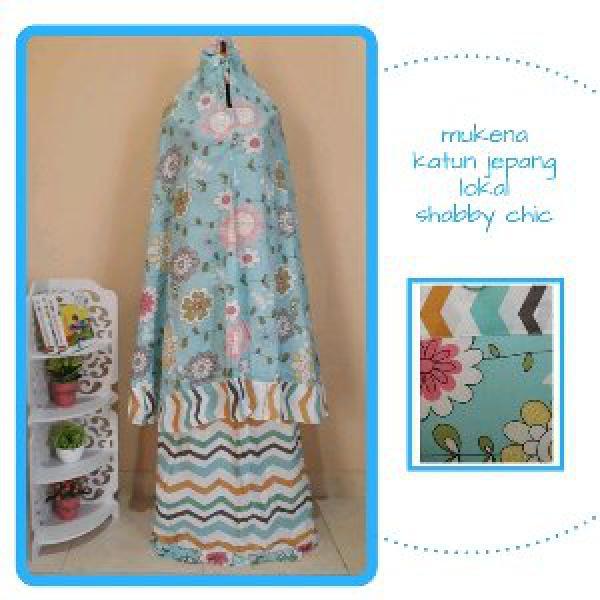 Termurah Mukena Katun Jepang Shaby chick vintage elsa Blue