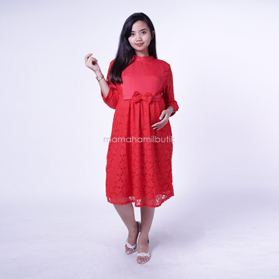 Mommy Maternity Boutique Dress Hamil Pesta Brokat Pita Toksedo Ivanna Dress - DRO 900