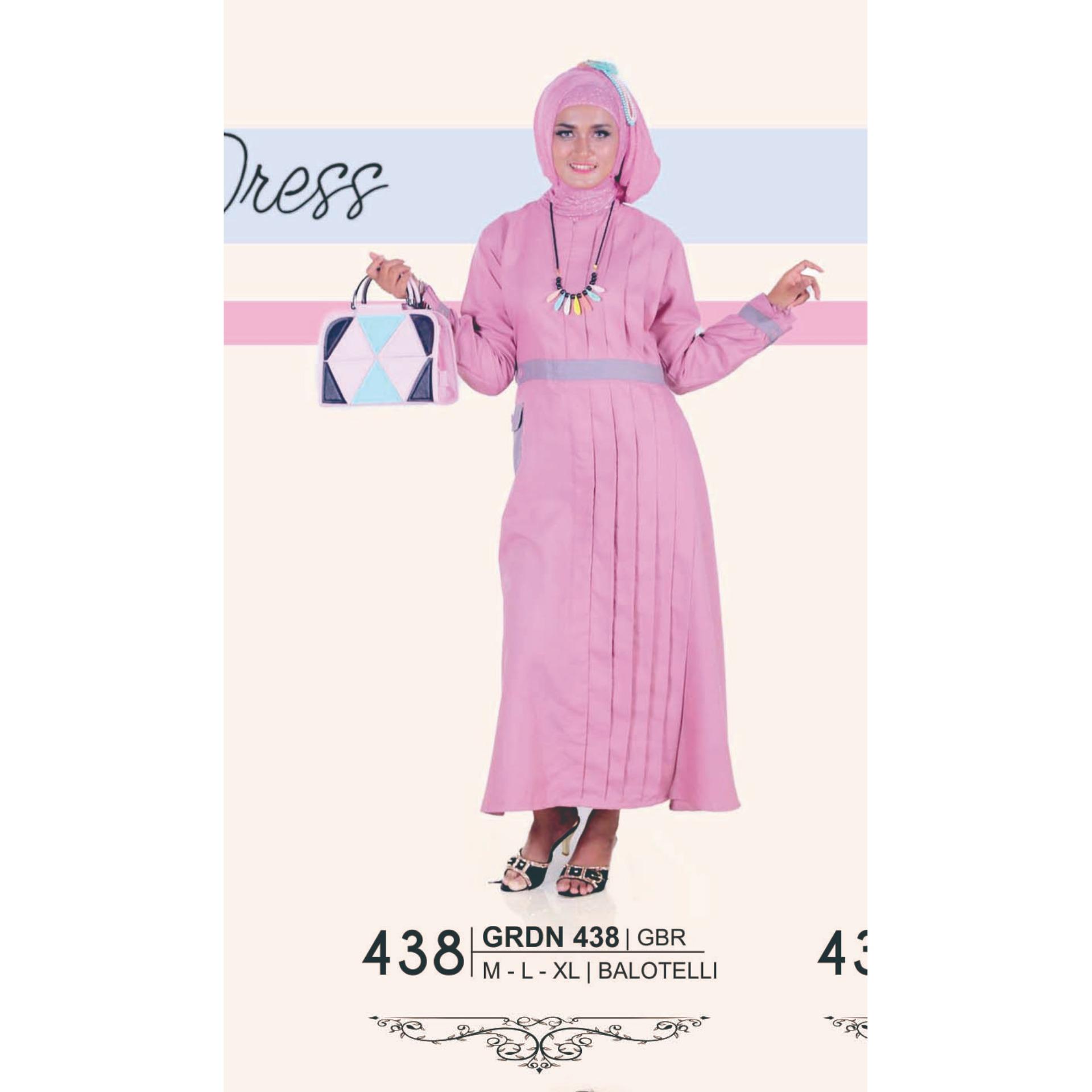 GIARDINO GRDN 438 FASHION DEWASA GAMIS WANITA - bahan BALOTELLI - CANTIK,ANGGUN DAN MEWAH (SALEM)