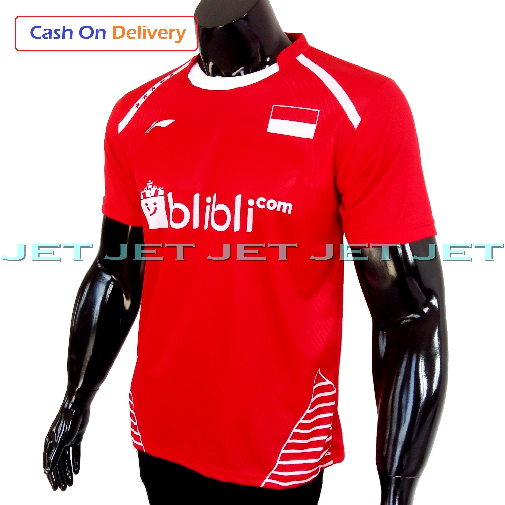 JET SPORTS – Kaos Olahraga M L XL Dri Fit Sport Pakaian Olah Raga Badminton Replica Baju Futsal Voli Sepak Bola Tennis Running Sepeda Bulutangkis Training T-Shirt Murah Bagus Keren All Fashion Jersey Atasan Pria Wanita Cowo Cewe Raket Bulu Indonesia