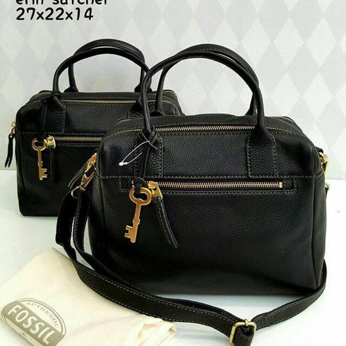 Tas Fossil Original. Fossil Erin Satchel Black Leather NWT Authentic