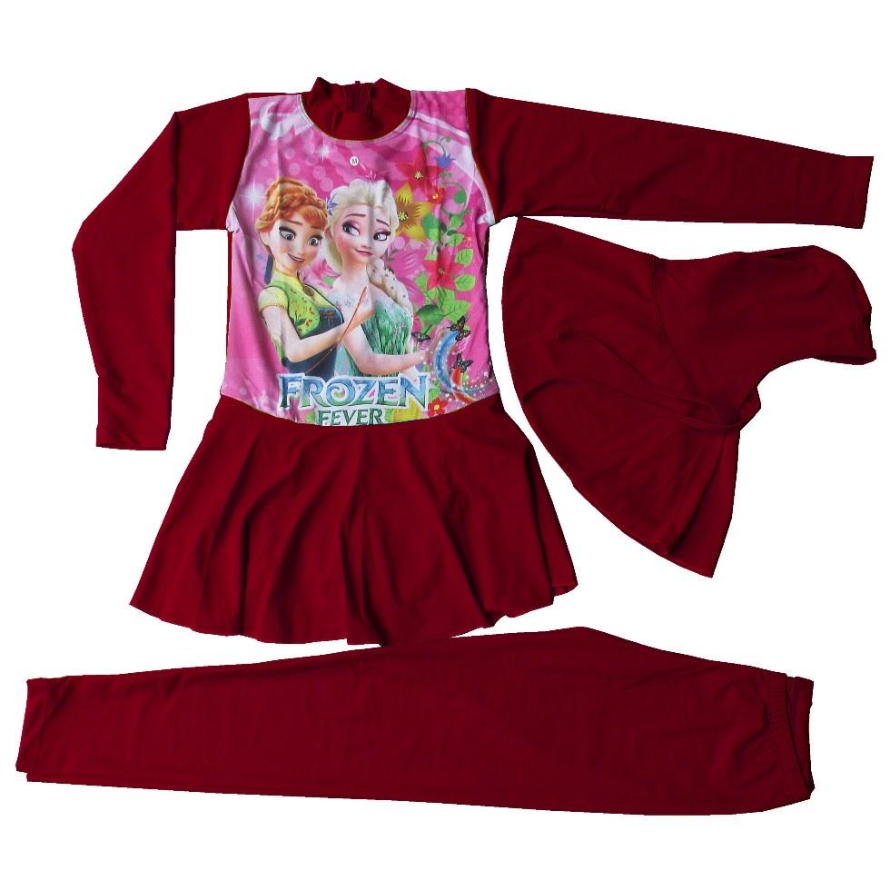 Baju Renang Anak Muslim Karakter Frozen Usia 6-10 Tahun