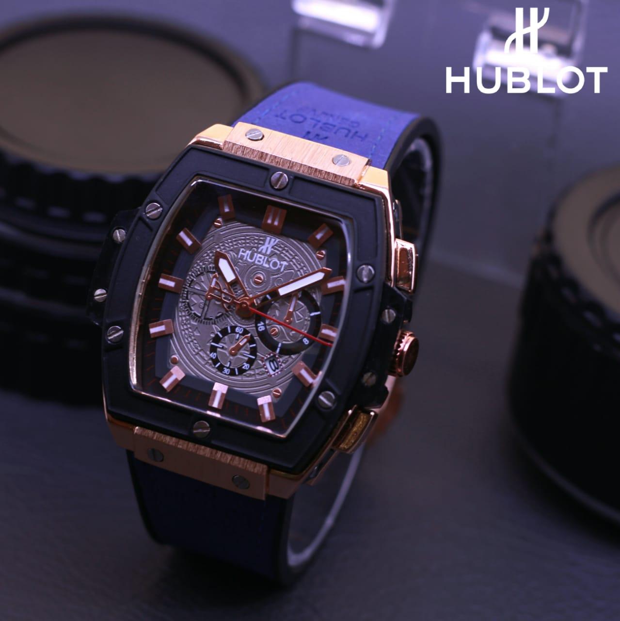 Jam Tangan Hublot Picasso - Limited Edition Elegant Series-Pria Wanita Formal Kasual Terbaru-Women or Men Luxury Watch-Leather Strap-Kulit Kanvas Army Kekinian Sporty Fashionable Bonus Zippo Premium Beam Korek Free Trend 2018