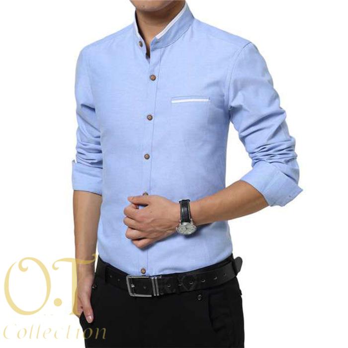 Super Murah! Baju Koko Katun Stretch Biru MudaKode Dhala-FASH015