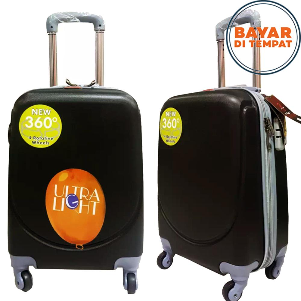 Polo Hoby Suitcase Koper Fiber Koper Hardcase Koper Polo Koper Roda 4 Rotasi 360 Derajat Koper 24 Inch Koper Import Koper Anti Maling Koper Original Size 24 Inchi Anti Theft Original - Black