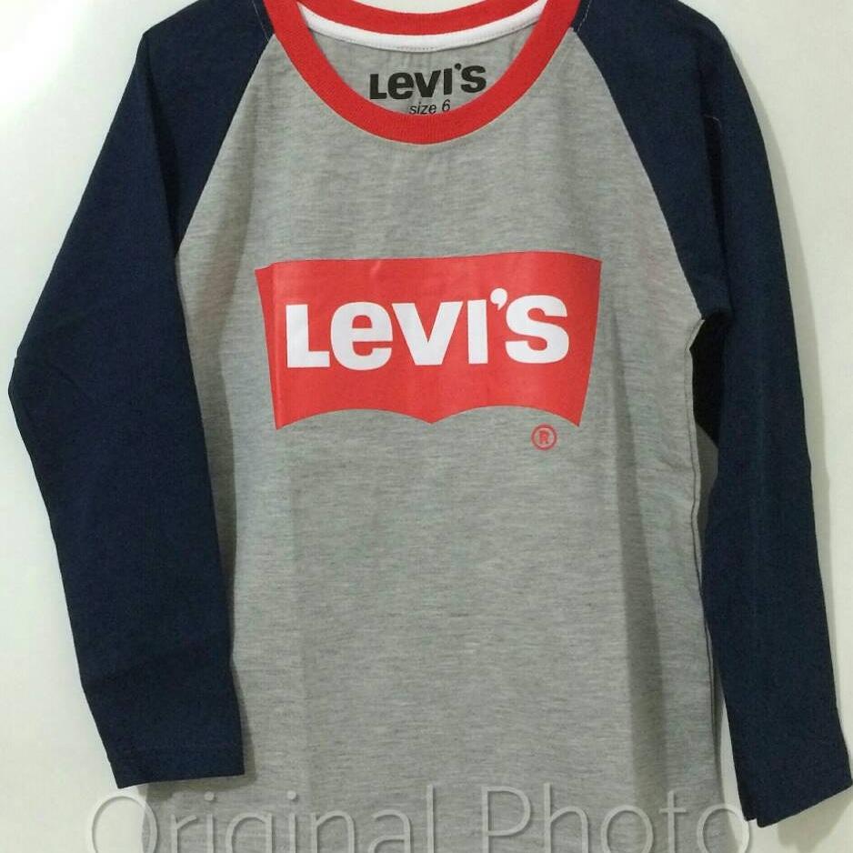 Kaos lengan panjang anak levis 7-10 tahun