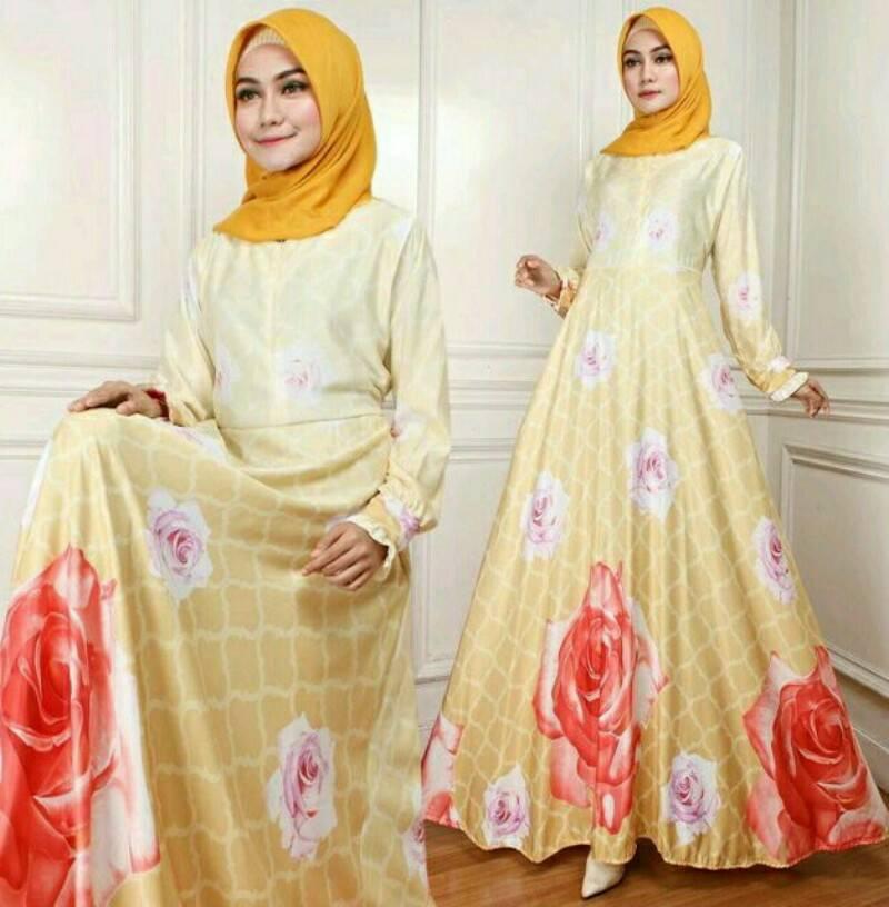 FASHIONFLOWER-DRESS MAXI WANITA MUSLIM ROSALINDA LD 110CM,PJG 140CM,LEBAR BAWAH 3.5M | BAJU MUSLIM WANITA | DRESS MAXI | BUSANA MUSLIM | MUSLIM WEAR | PAKAIAN WANITA | FASHION WANITA | PAKAIAN MUSLIMAH WANITA | GAMIS MUSLIM-TERSEDIA 3 WARNA