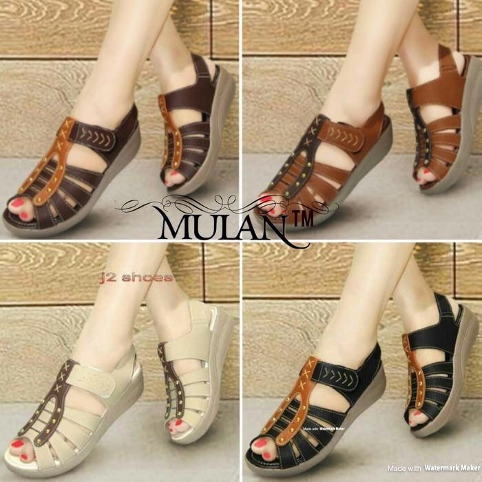 Wedges / Sepatu Sandal Wanita Kickers Mulan 1200 Terlaris