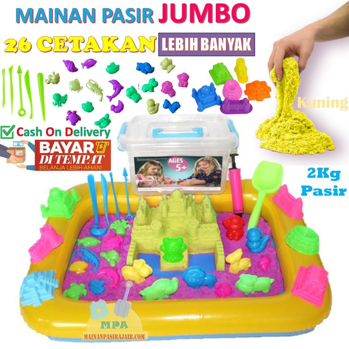 Mainan Pasir Ajaib Magic Sand Paket Lengkap 2Kg JUMBO 