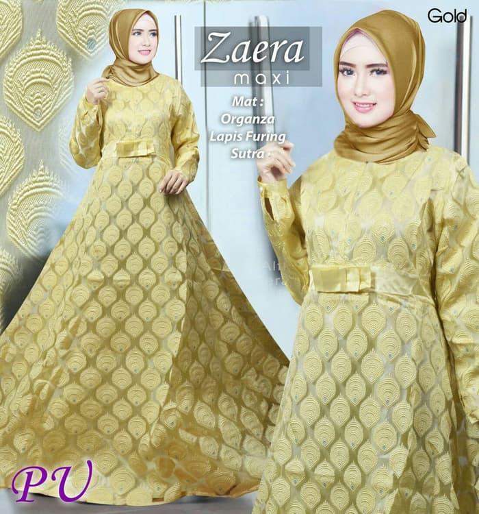 121103 GAMIS PESTA JUMBO JAQUARD ZAERA GOLD
