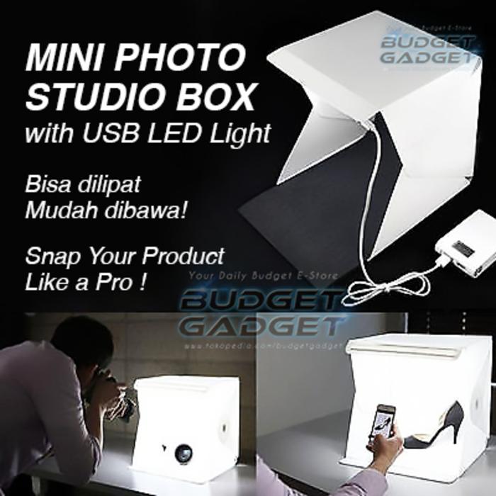 Mini Photo Studio Box Portable + Lampu LED (Size M) Bisa Dilipat