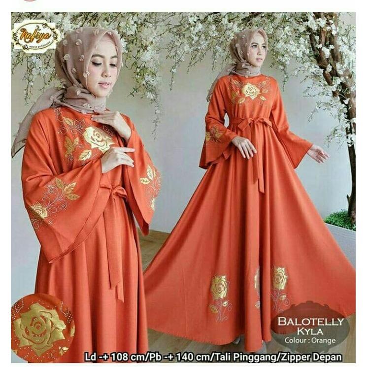 maxi nafsya / matt boletelli / Gamis / full aplikasi mote / Pakaian Wanita