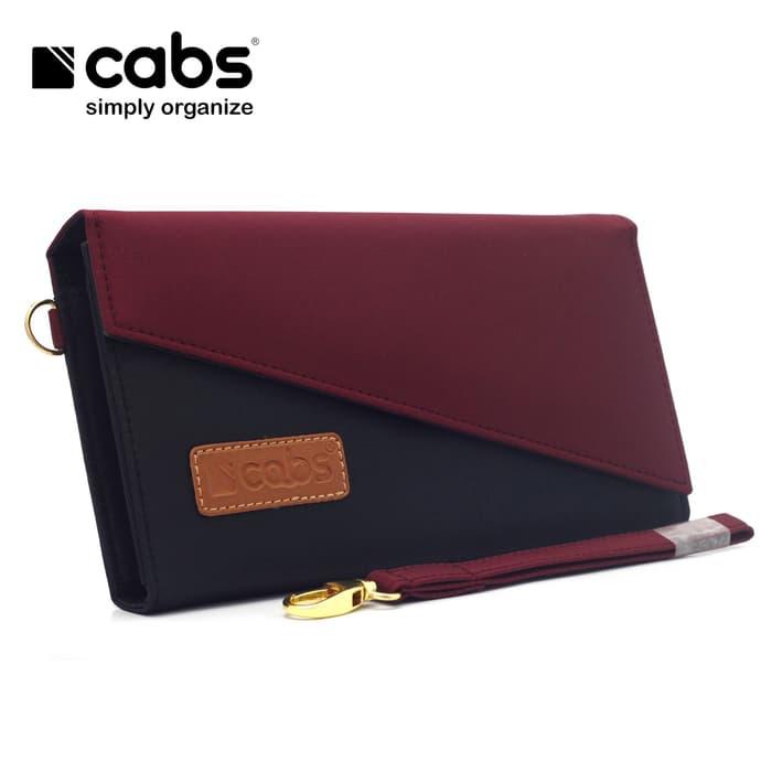 Cabs Pocket Stella - Dompet Wanita HPO Organizer Unik Cantik Dompet Kartu Branded Serbaguna Dompet Lokal Cewek Wallet Card Holder Multifungsi - Maroon