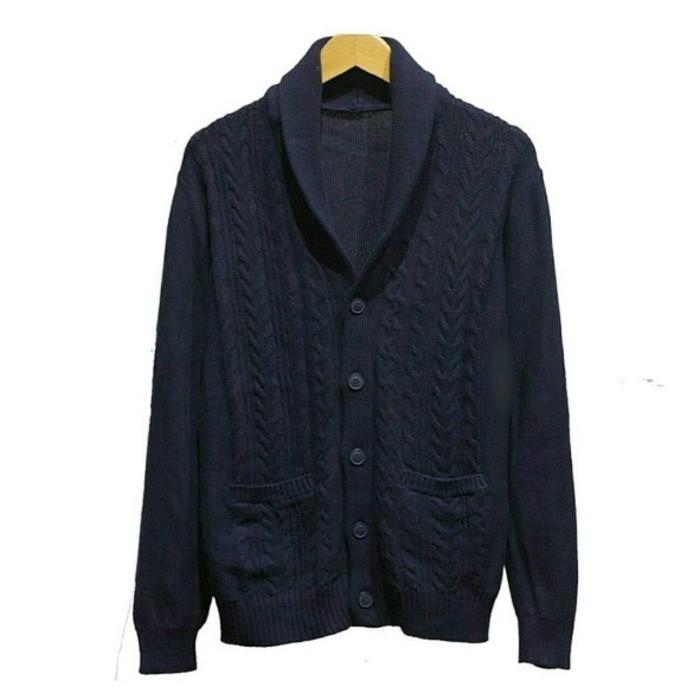 Cardigan / Jaket Gu By Uniqlo Mens Knitted Shawl Cardigan Original - 3Ggajn