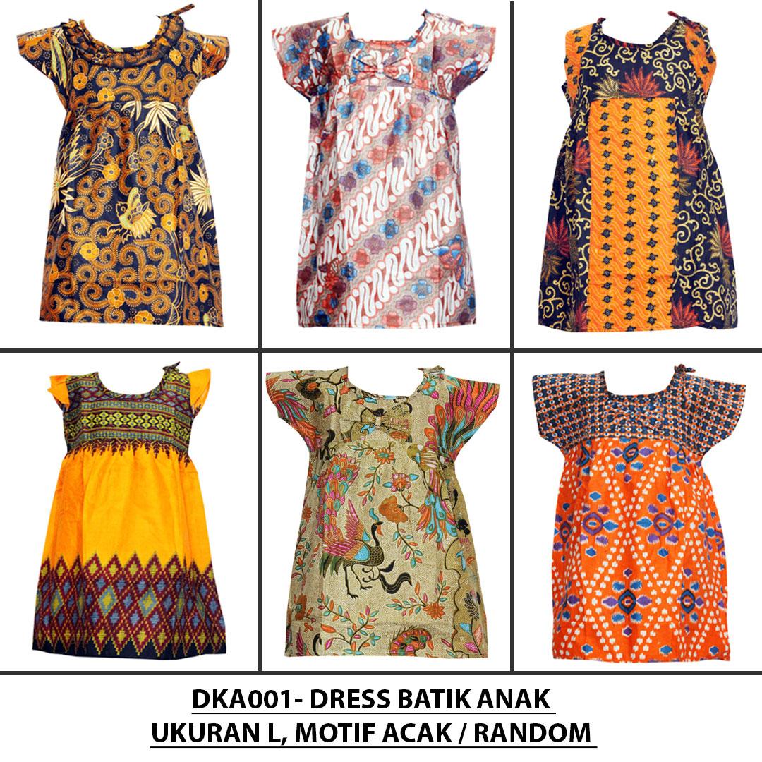 Dress Batik Anak, Baju Tidur Anak, Piyama Anak, Ukuran L, Untuk Usia 3-4 Tahun (DKA002) Batik Alhadi