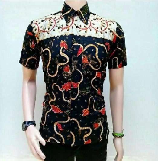 KEMEJA BATIK BATIK PEKALONGAN KEMEJA HEM BATIK PENDEK EKSLUSIF MURAH KEREN - BATIK MODERN SR35 R