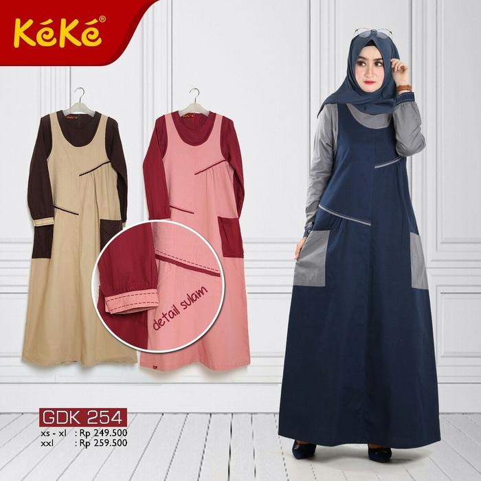 GAMIS / BAJU MUSLIM KEKE GDK 254 SIZE XS S M L XL