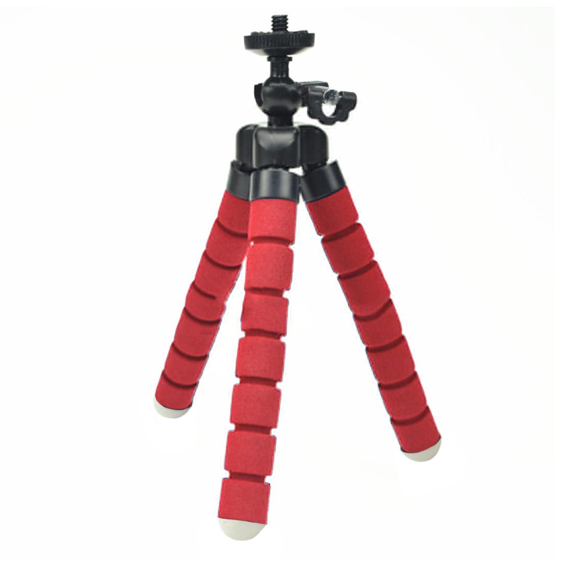 Tempat Ponsel Gurita Fleksibel Braket Tripod Dudukan Selfie Gunung Monopod Styling Aksesoris untuk Kamera Ponsel Merah