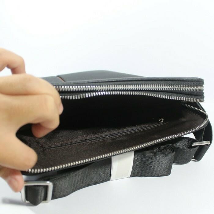 Tas Slempang Pria Branded Import AIGNER BLACK High Qual Murah