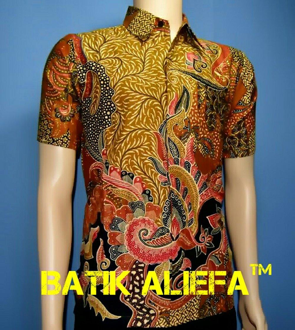 Kemeja Hem Baju Batik Pria Berasan Hitam Merah Trand Fashion Pekalongan Indonesia Terbaru di lapak Batik Aliefa Pekalongan aliefa99