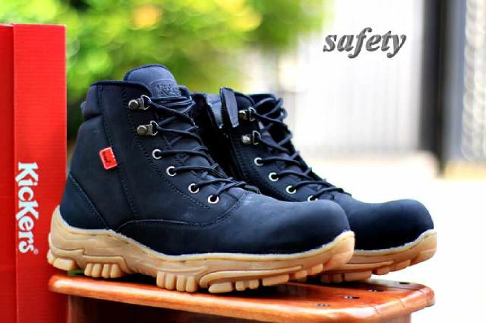 Promo KICKERS SAFETY BOOTS HITAM - BLACK - RESLETING - SEPATU BOOTS PRIA Diskon