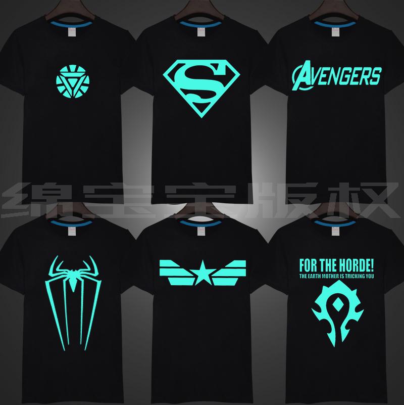 Steel Xia luminous T-shirt female avenger alliance superman together the style evil monster world short sleeve show consideration to male half Xiu clothes - intl